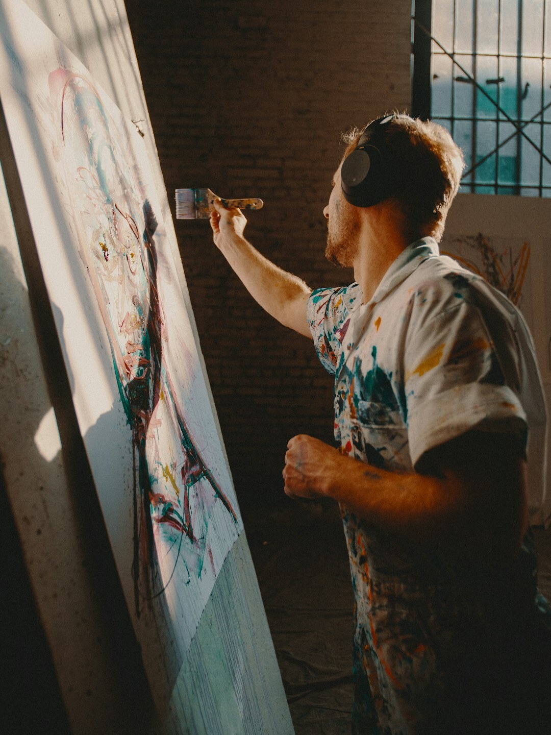 young artist practicing