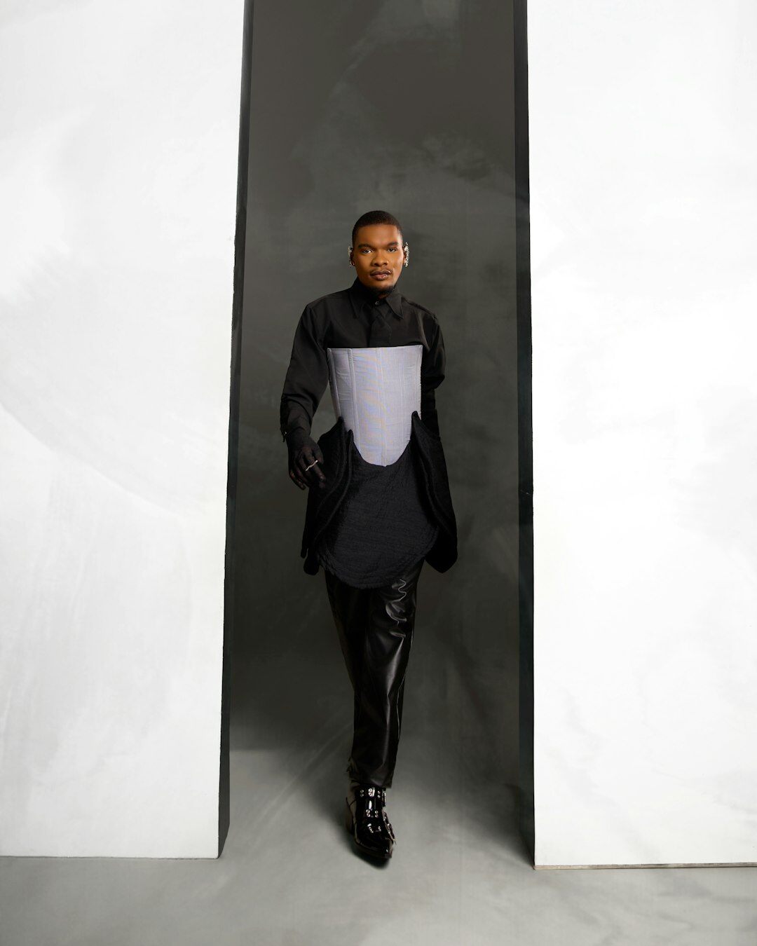 Fashion model walking on a runway during a show